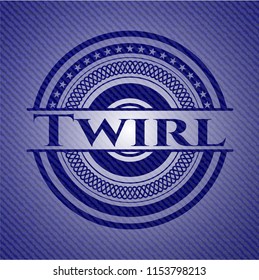 Twirl emblem with jean texture