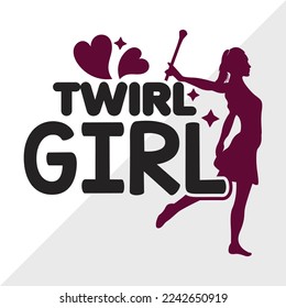 Twirl Girl SVG Printable Vector Illustration svg