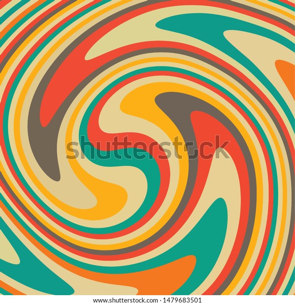Twirl Paint 70s Retro Colors Abstract Stock Vector (Royalty Free ...