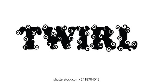 Twirl text graphic design typography 