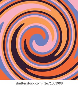 Twirl Twist Paint 70s Retro Colors Abstract Fluid Backgrounds  Swirl Vortex Vector Background