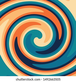 Twirl Twist swirl paint 70s Retro colors abstract fluid backgrounds 4 blue and orange