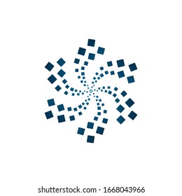 twirl vector illustration. dotted whirl spiral logo design graphic symbol template