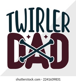 Twirler Dad SVG Printable Vector Illustration