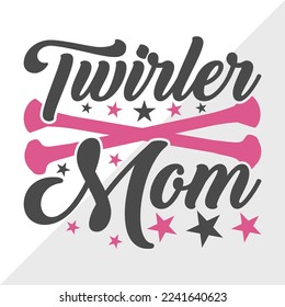 Twirler Mom SVG Printable Vector Illustration
