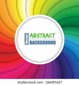 Twirling rainbow background design with circle  shape for text