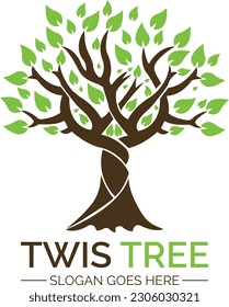 gráfico de diseño del logotipo de twitter tree