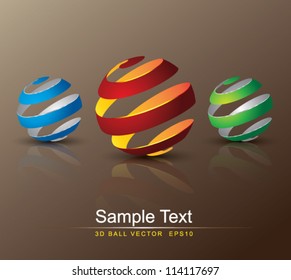twist 3d ball, can use for object printing, object isolated.