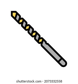 twist bit for drilling hole color icon vector. twist bit for drilling hole sign. isolated symbol illustration