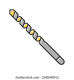 twist bit for drilling hole color icon vector. twist bit for drilling hole sign. isolated symbol illustration