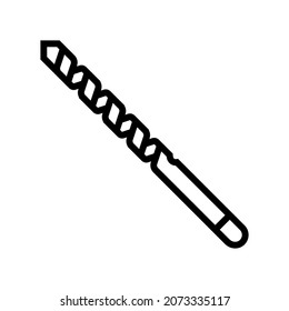 bit de giro para el vector de icono de línea de taladro de perforación. gire el bit para el signo del agujero de perforación. símbolo de contorno aislado ilustración negra