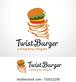 Vector de diseño de plantillas de logotipo de Twist Burger, Emblem, Concepto de diseño, símbolo creativo, icono