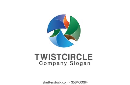 Twist Circle Logo Design Illustration