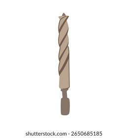 desenho animado de broca de torção. spade auger, contrapia forstner, ponto brad sinal de broca de torção. ilustração de vetor de símbolo isolado