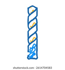 twist drill bit doodle icon sketch vector. twist drill bit sign. isolated symbol illustration