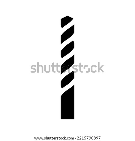twist drill bit glyph icon vector. twist drill bit sign. isolated symbol illustration