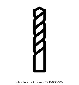 twist drill bit line icon vector. twist drill bit sign. isolated contour symbol black illustration