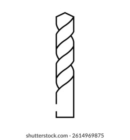 twist drill bit line icon vector. twist drill bit sign. isolated contour symbol black illustration