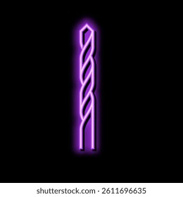 twist drill bit neon light sign vector. twist drill bit illustration