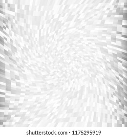 Twist gray pixel tunnel frame background. Twirl technology grey pattern. Twisting light techno pixels backdrop. Vector illustration 
