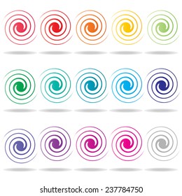 twist icon set : colorful logo vector 