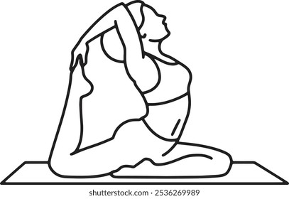 Ilustração do desenho da linha torcida de Bharadvaja | Design minimalista do esboço da postura de Yoga