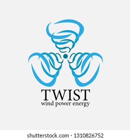 twist logo with wind element symbol for company, organization or team, wind has mean symbol of energy and nature