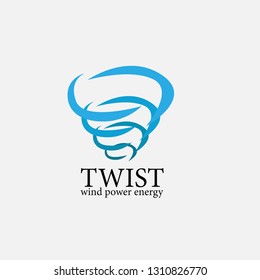 twist logo with wind element symbol for company, organization or team, wind has mean symbol of energy and nature