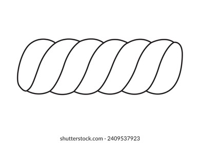Twist Marshmallow. Black and white. isolated on white background. Vector illustration