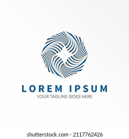 Twist motif around like octagonal image graphic icon logo design abstract concept vector stock. Can be used as a symbol related to move or interior.