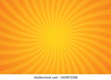 Twist Orange Sunburst Pattern Background. Rays. Radial. Summer Banner. Autumn. Vector Illustration