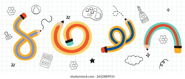 objeto de elemento de lápis de torção para decoração de escola