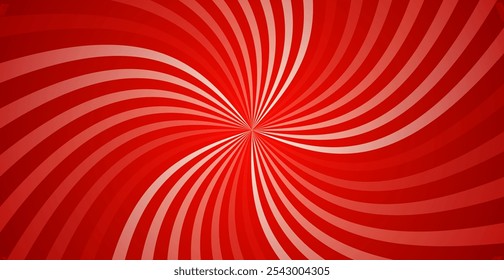 Twist Red Sunburst Pattern Background. Rays. Radial. Summer. Vector Illustration. Celebration Wallpaper. Abstract Banner. Digital