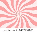 Twist spiral rays abstract background vector template design with curly wavy strips waves line curved spinning pattern in pink color. Spiral pattern poster vector illustration