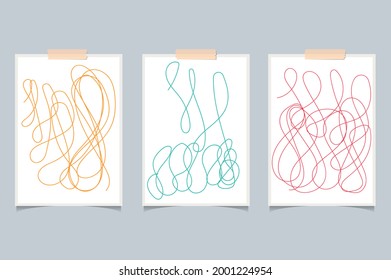 Twist string motion line art elements with frame background.