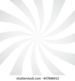 Twist sunburst abstract gray background. Vector illustration.