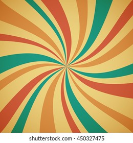 Twist sunburst multicolor vintage pattern background. vector illustration