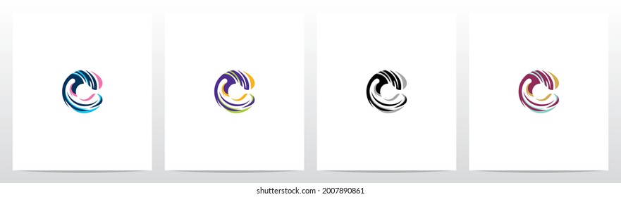 Twist And Swirl Letter Logo Design C 