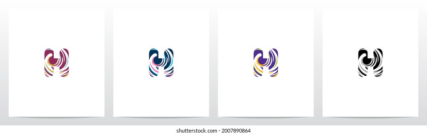 Twist And Swirl Letter Logo Design H 