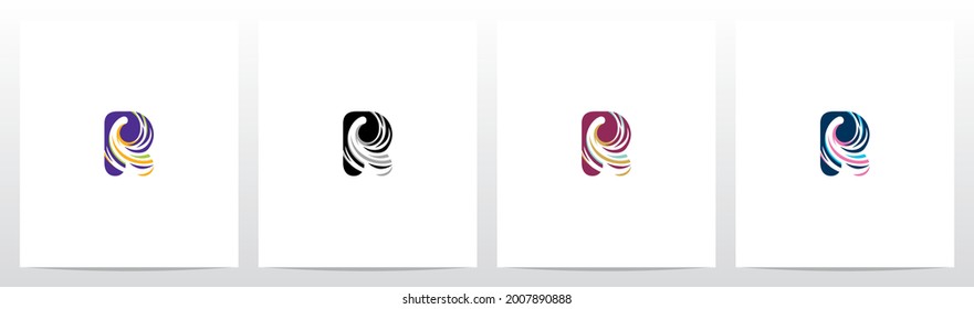 Twist And Swirl Letter Logo Design R 