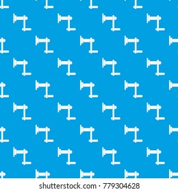 Twist tool pattern repeat seamless in blue color for any design. Vector geometric illustration