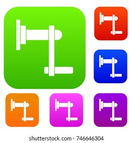 Twist tool set icon color in flat style isolated on white. Collection sings vector illustration