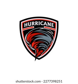 Vector de plantilla para deportes con el logotipo del tifón del huracán Tornado 