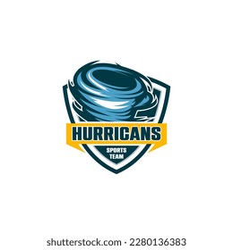 Vector de plantilla para deportes con el logotipo del tifón del huracán Tornado 
