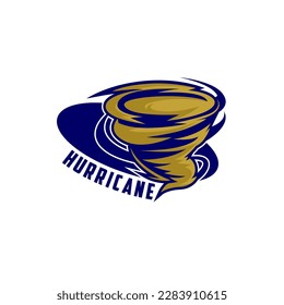 Vector de plantilla para deportes con el logotipo del tifón del huracán Tornado 