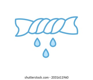 twist wet cloth isolated icon