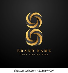 twisted 8 logo in gold and black