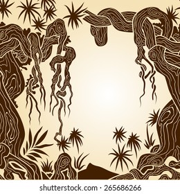 Twisted branches and roots of trees. Liana.