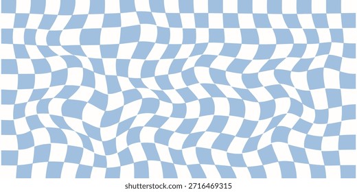 Fondo colorido a cuadros retorcido. Patrón sin fisuras de Vector Abstractas. Tablero de ajedrez psicodélico ondulado retro