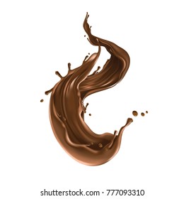 twisted Chocolate on White backgroud Vector illustrator.